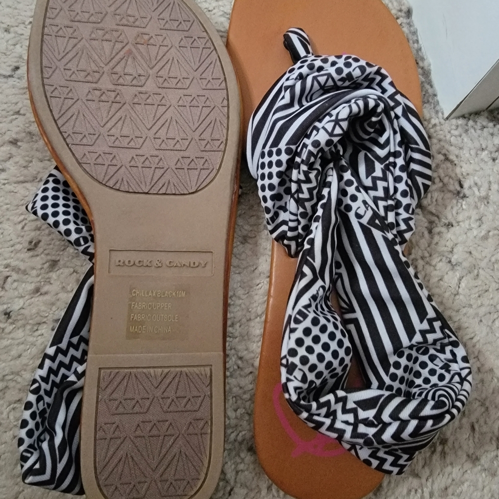 Rock &Candy Brown and White sandals